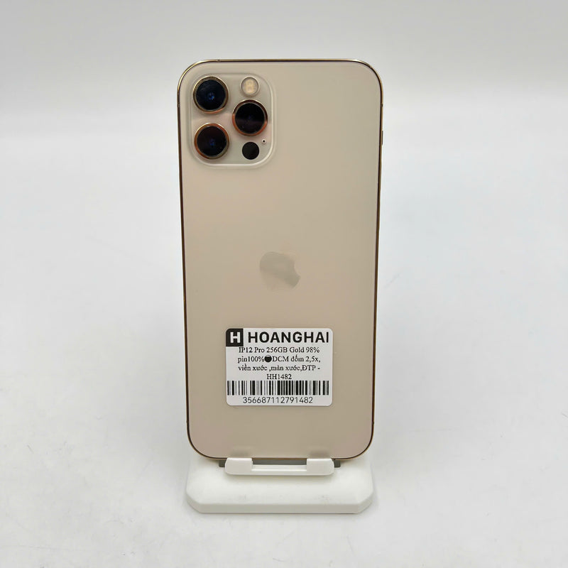 iPhone 12 Pro 256GB Vàng 98% pin 100% Máy đã trả hết tiền mạng dùng như Quốc tế Apple (Đã thay pin, đốm 2.5x, viền xước, màn xước) - HH1482