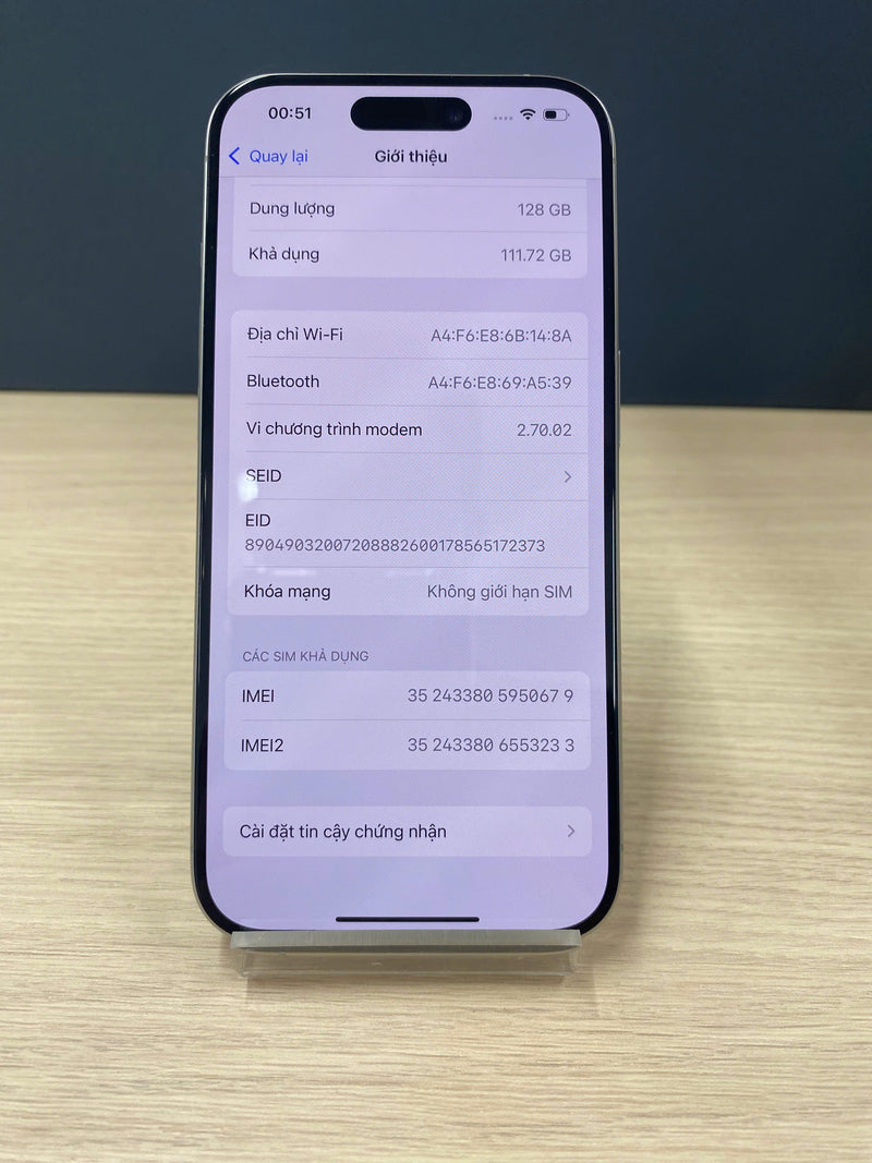 iPhone 15 Pro 128GB Tự Nhiên 99% pin 88%  Quốc Tế Apple  - HH0679