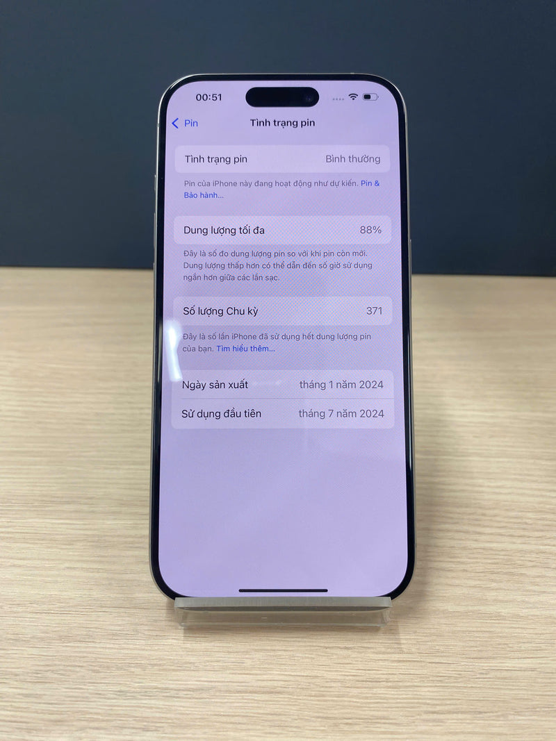 iPhone 15 Pro 128GB Tự Nhiên 99% pin 88%  Quốc Tế Apple  - HH0679