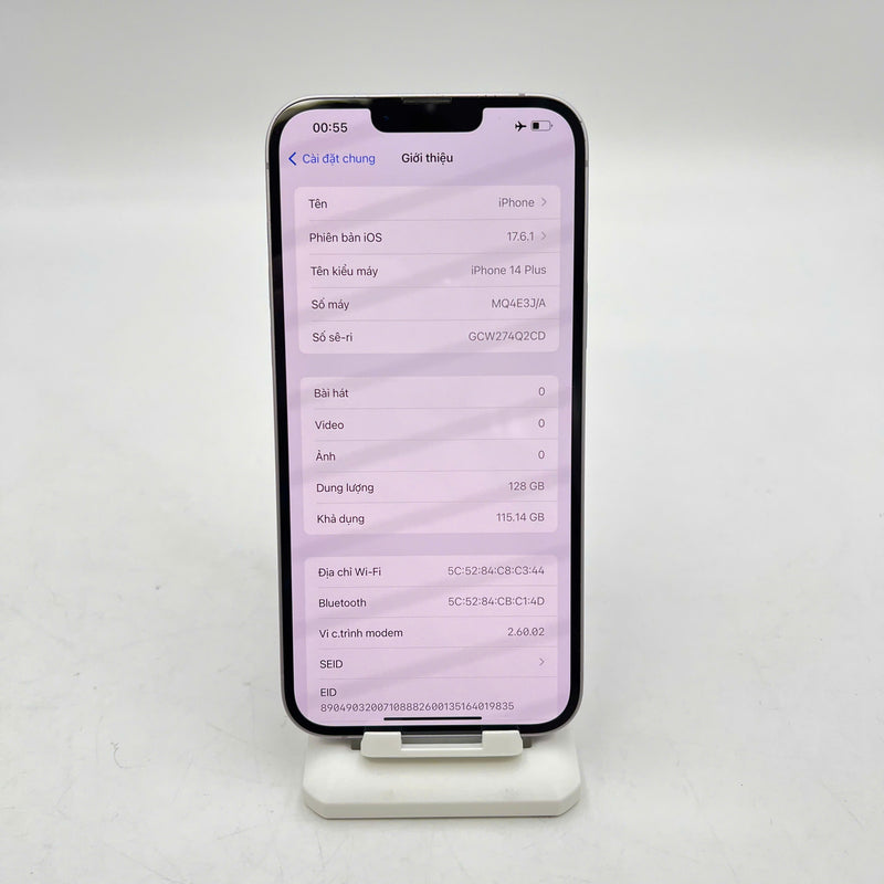 iPhone 14 Plus 128GB Tím 98% pin 86% Quốc tế từ SB (Không dùng sim SB) - HH5450