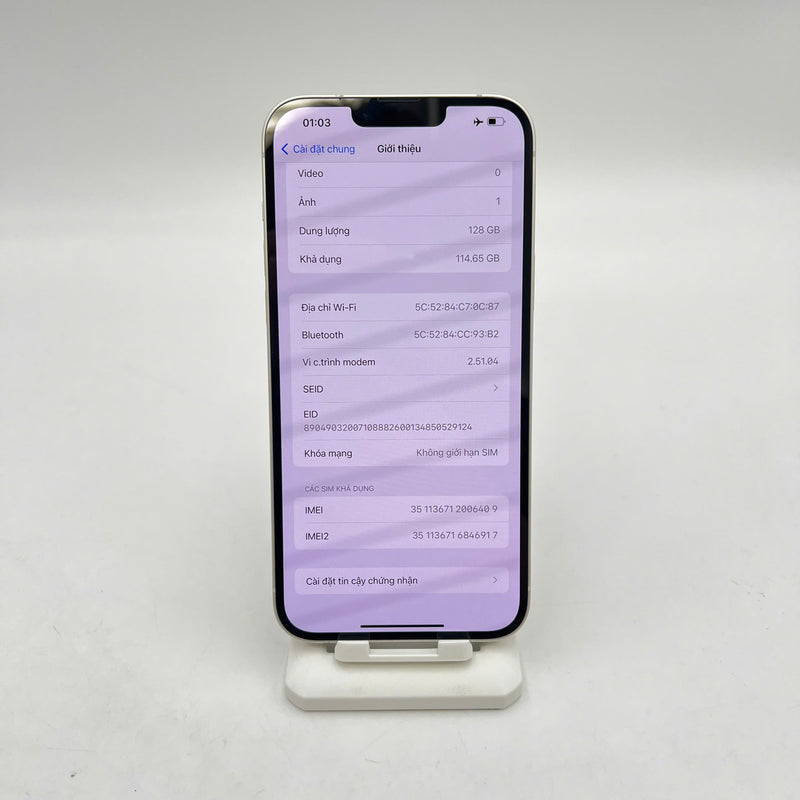 iPhone 14 Plus 128GB Trắng 98% pin 87% Quốc tế từ SB (Không dùng sim SB - xước viền, xước màn) - HH6409