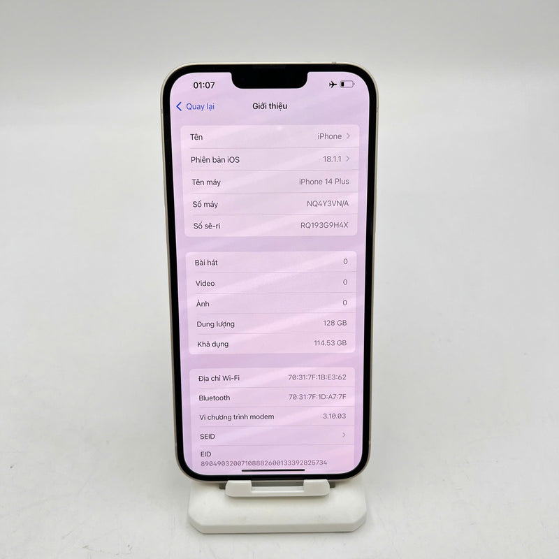 iPhone 14 Plus 128GB Trắng 98% pin 97% Quốc tế từ Apple mã VN/A - HH1312
