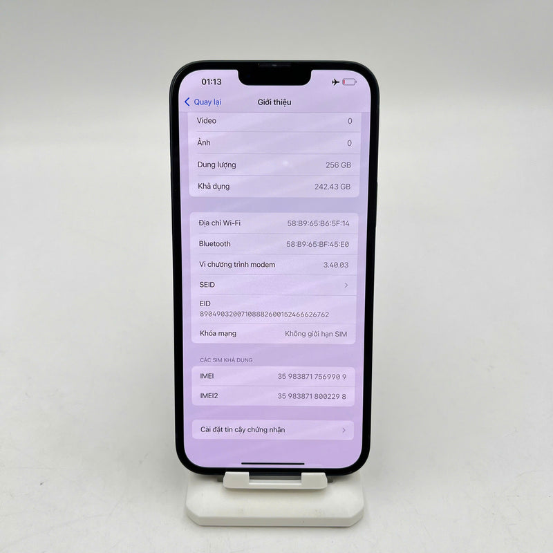 iPhone 14 Plus 256GB Đen 98% pin 88%  Quốc tế từ SB (Không dùng sim SB - viền xước, viền cam xước) - HH9909