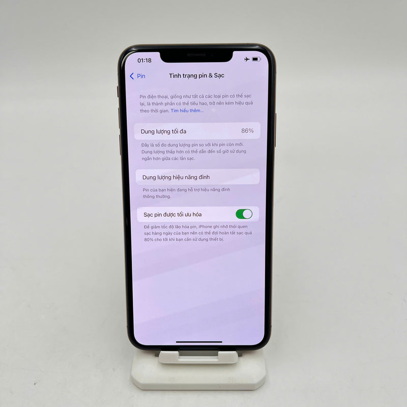 iPhone Xs Max 256GB Vàng 98% pin 86% Máy đã trả hết tiền mạng dùng như Quốc tế Apple (đốm 1x) - HH1039