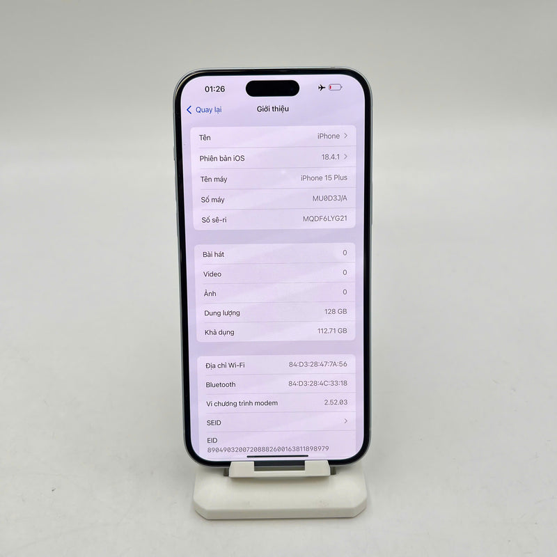 iPhone 15 Plus 128GB Xanh Dương 98% pin 91% Quốc tế Apple  - HH8019