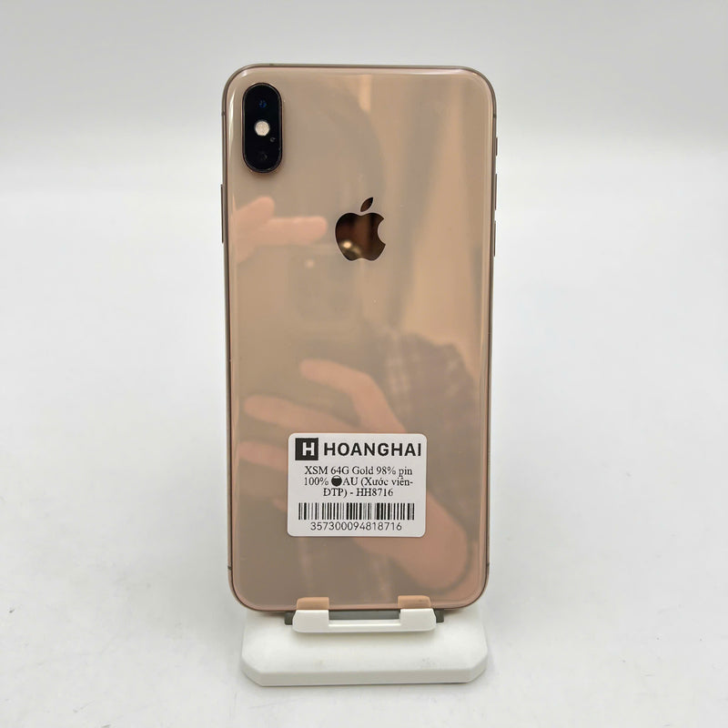 iPhone Xs Max 64GB Vàng 98% pin 100% Máy đã trả hết tiền mạng dùng như Quốc tế Apple (Đã thay pin - xước viền) - HH8716