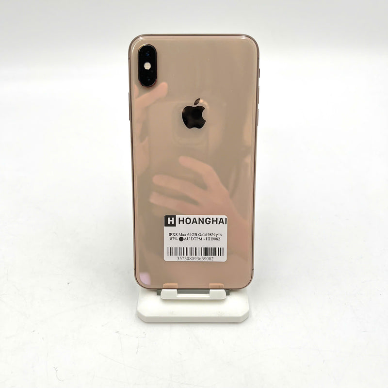 iPhone Xs Max 64GB Vàng 98% pin 87% Máy đã trả hết tiền mạng dùng như Quốc tế Apple (Đã thay pin) - HH9082