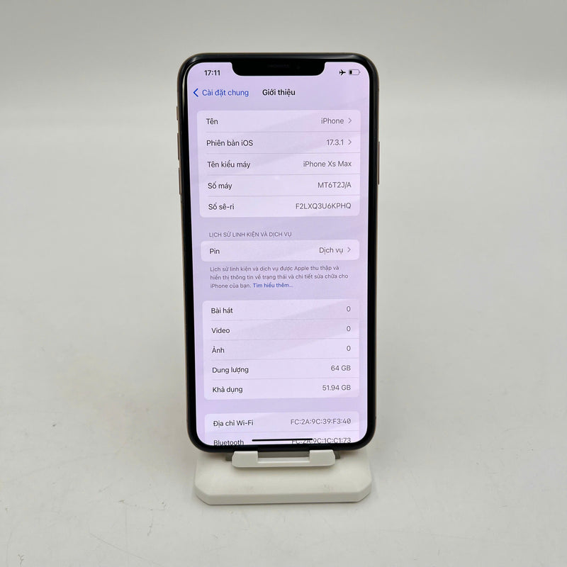 iPhone Xs Max 64GB Vàng 98% pin 87% Máy đã trả hết tiền mạng dùng như Quốc tế Apple (Đã thay pin) - HH9082