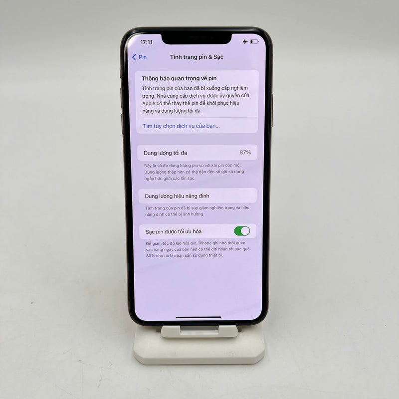iPhone Xs Max 64GB Vàng 98% pin 87% Máy đã trả hết tiền mạng dùng như Quốc tế Apple (Đã thay pin) - HH9082