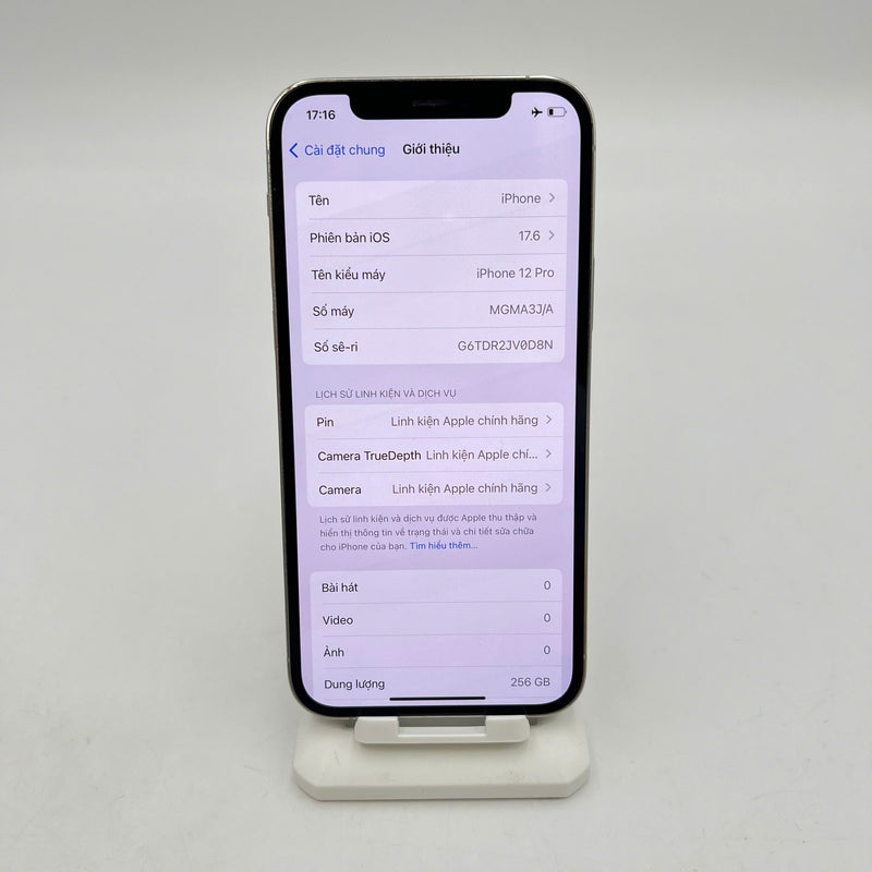 iPhone 12 Pro 256GB Bạc 98% pin 100% Máy đã trả hết tiền mạng dùng như Quốc tế Apple (Pin, cam trước và Face ID LKCH, viền xước nhiều) - HH7676