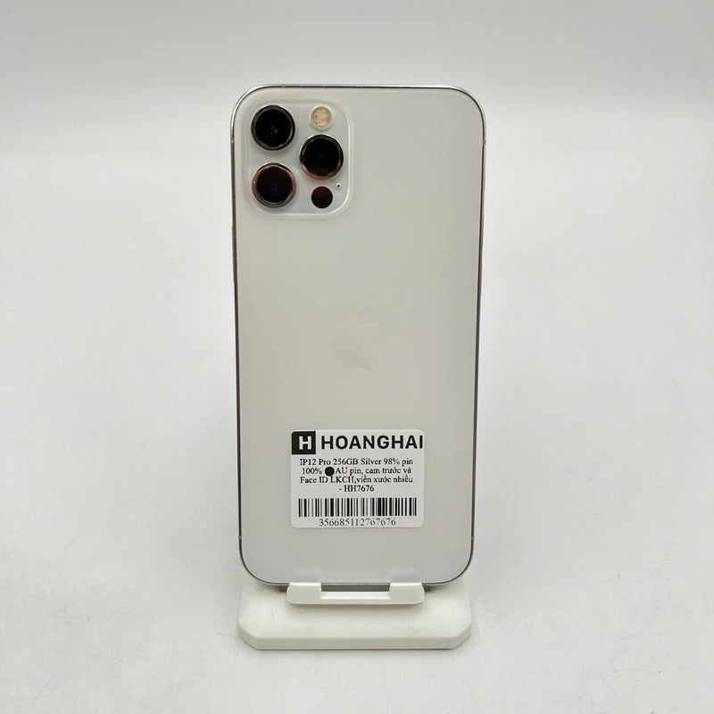 iPhone 12 Pro 256GB Bạc 98% pin 100% Máy đã trả hết tiền mạng dùng như Quốc tế Apple (Pin, cam trước và Face ID LKCH, viền xước nhiều) - HH7676