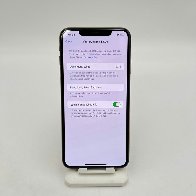 iPhone Xs Max 256GB Vàng 98% pin 92% Máy đã trả hết tiền mạng dùng như Quốc tế Apple (đốm 1x) - HH7565