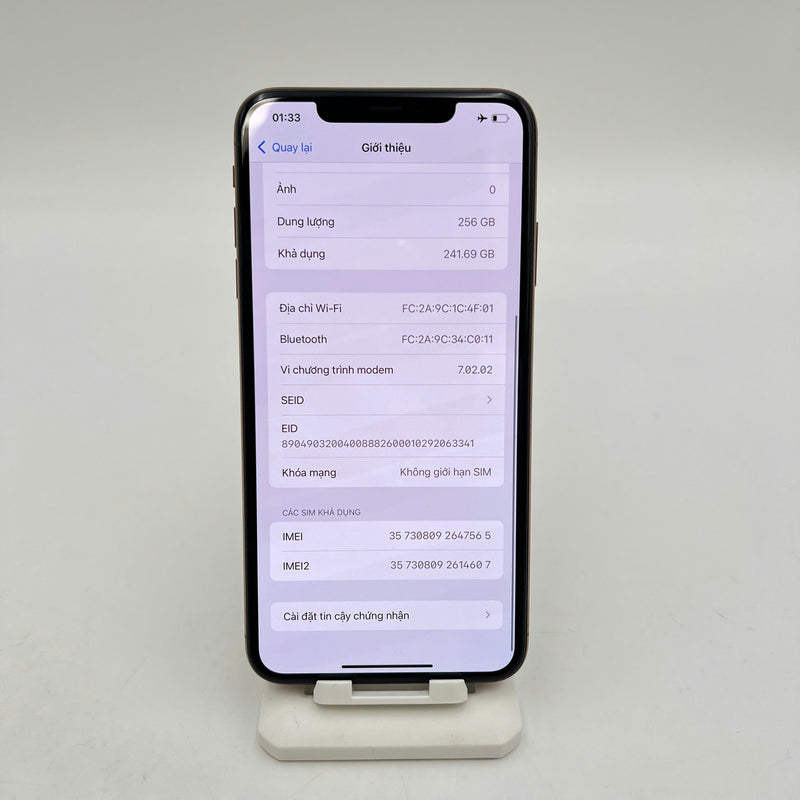 iPhone Xs Max 256GB Vàng 98% pin 92% Máy đã trả hết tiền mạng dùng như Quốc tế Apple (đốm 1x) - HH7565