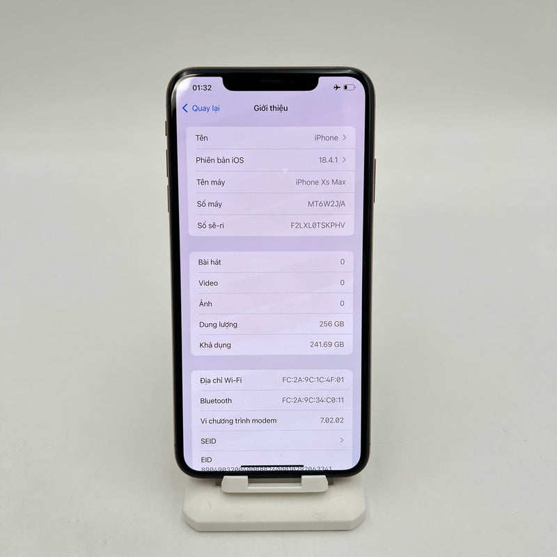 iPhone Xs Max 256GB Vàng 98% pin 92% Máy đã trả hết tiền mạng dùng như Quốc tế Apple (đốm 1x) - HH7565