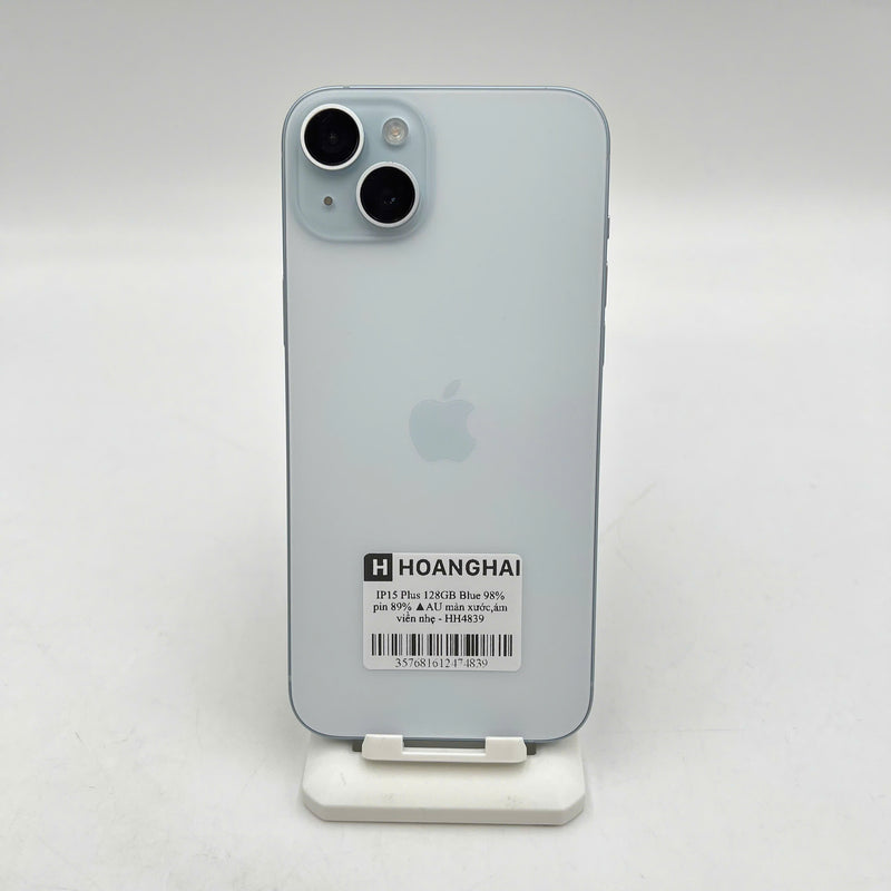 iPhone 15 Plus 128GB Xanh dương 98% pin 89% Quốc tế từ AU (Không dùng sim AU - Màn xước, ám viền nhẹ) - HH4839