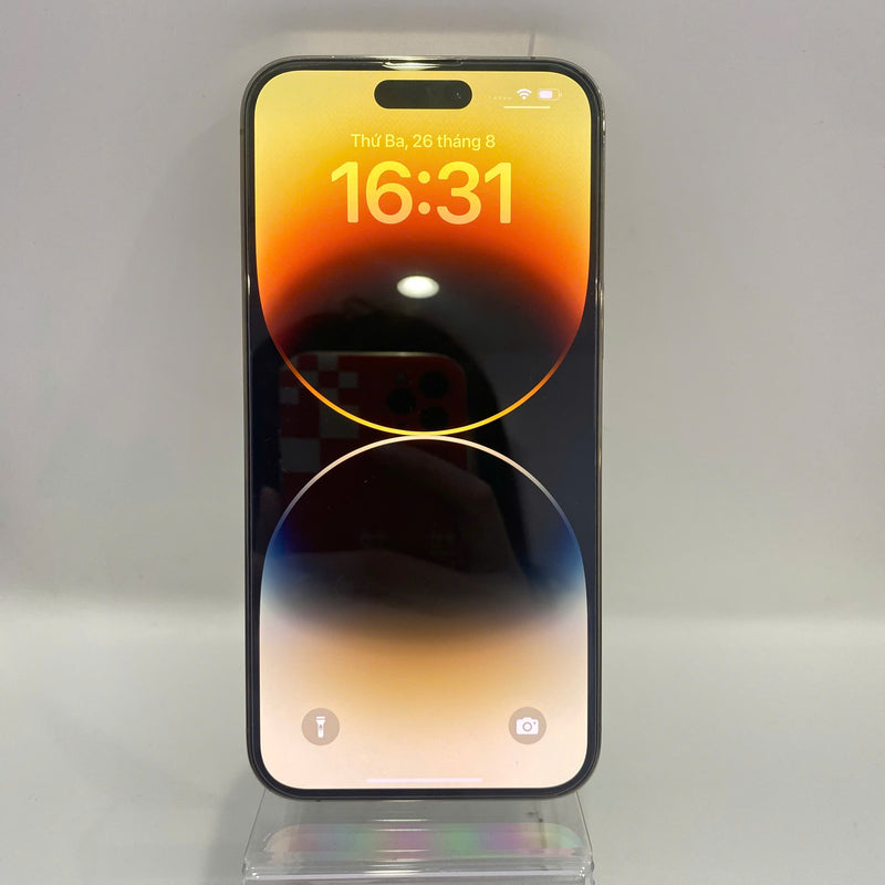 iPhone 14 Pro Max 128GB Vàng 98% pin 89% Quốc tế từ AU (Không dùng sim AU - Đốm 3x) - HH8245