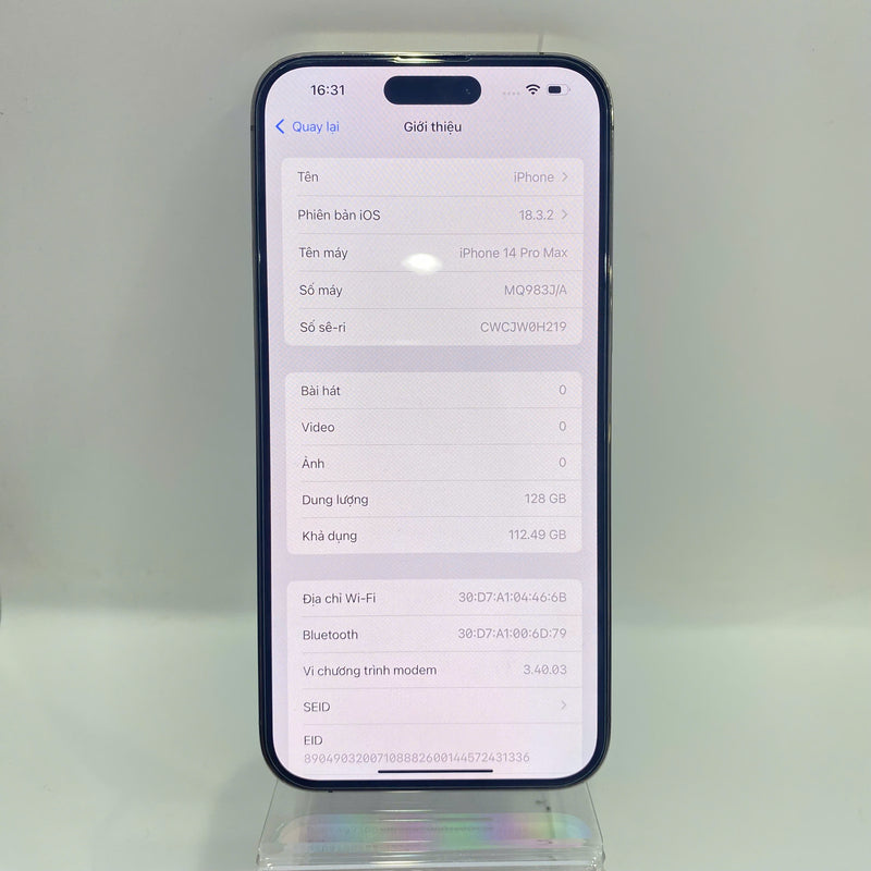 iPhone 14 Pro Max 128GB Vàng 98% pin 89% Quốc tế từ AU (Không dùng sim AU - Đốm 3x) - HH8245
