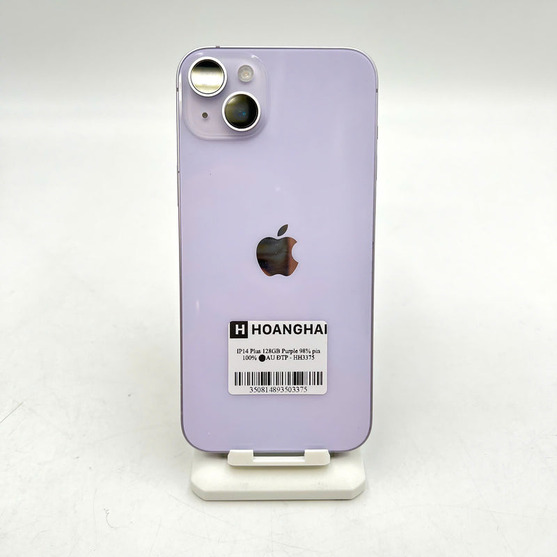 iPhone 14 Plus 128GB Tím 98% pin 100% Máy đã trả hết tiền mạng dùng như Quốc tế Apple (Đã thay pin) - HH3375