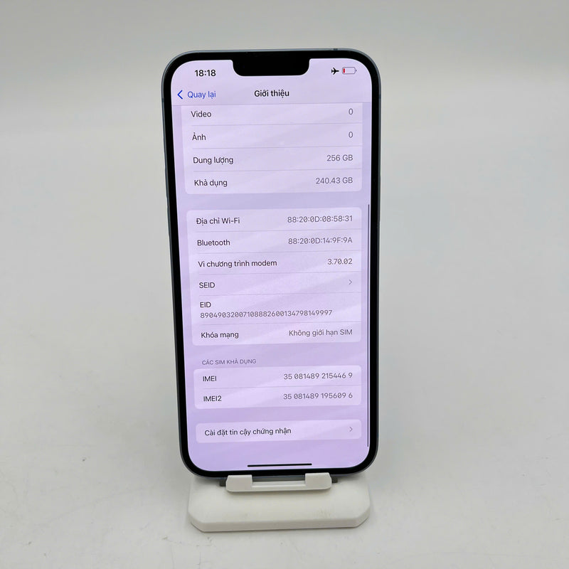 iPhone 14 Plus 256GB Xanh Dương 98% pin 100% Máy đã trả hết tiền mạng dùng như Quốc tế Apple (viền cam xước,xước màn,sứt viền,ĐTP) - HH4469