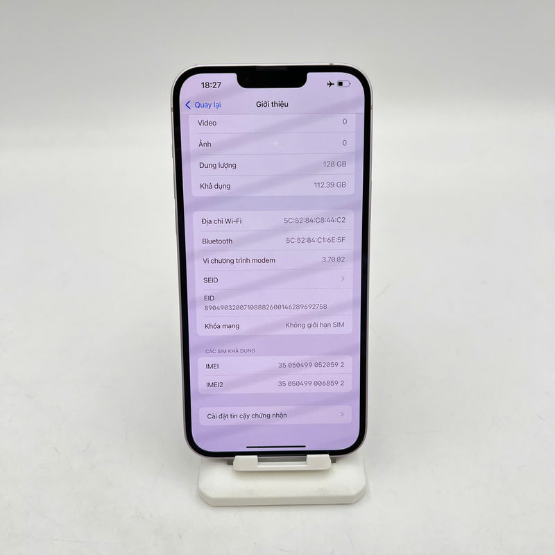 iPhone 14 Plus 128GB Tím 98% pin 100% Quốc tế từ SB (Không dùng sim SB - viền cam xước,ĐTP) - HH0592