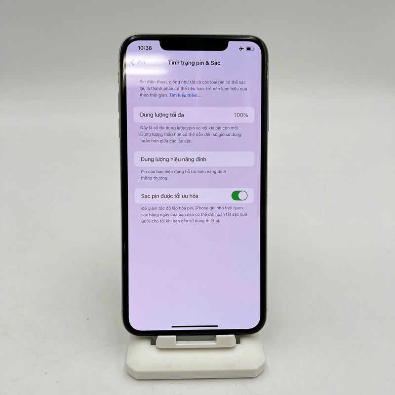 iPhone XS Max 64GB Bạc 98% pin 100% Máy đã trả hết tiền mạng dùng như Quốc tế Apple (đốm 1x, viền xước,viền lưng xước,ĐTP) - HH9365