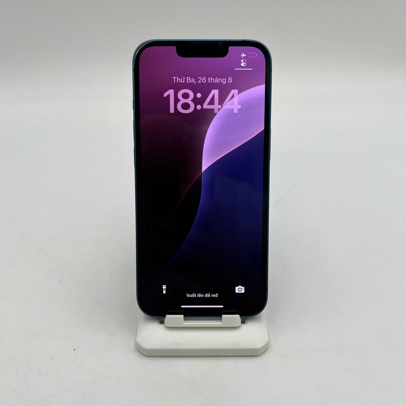 iPhone 13 128GB Xanh Dương 98% pin 89%  Máy đã trả hết tiền mạng dùng như Quốc tế Apple (viền cam xước) - HH2318