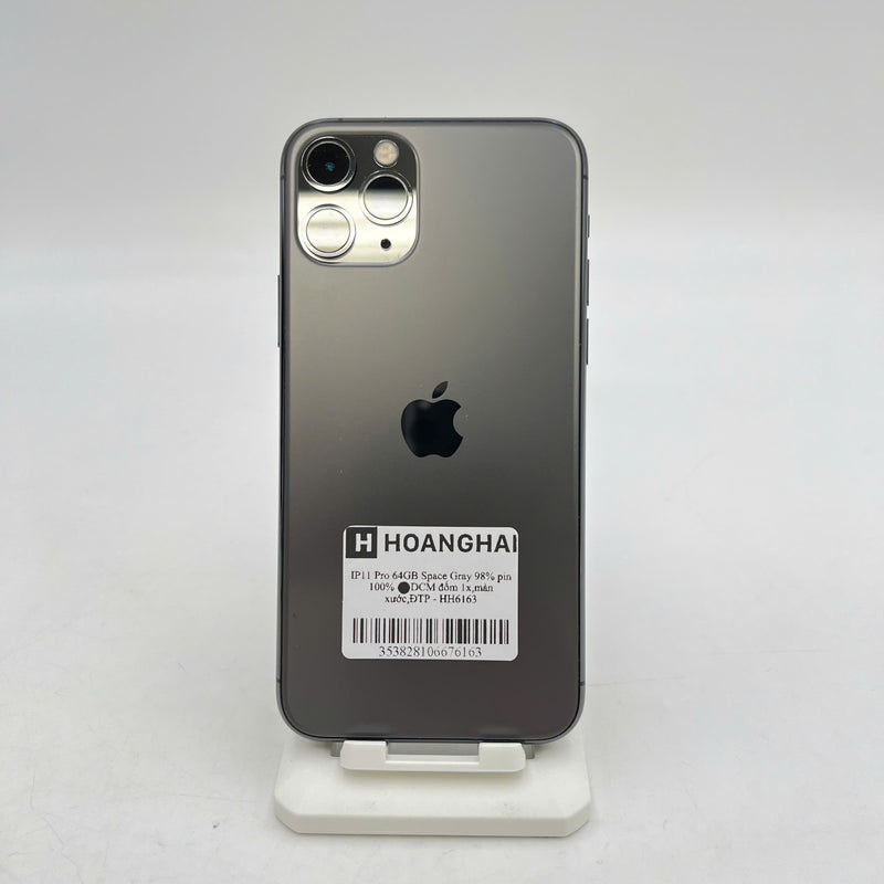 iPhone 11 Pro 64GB Đen 98% pin 100% Máy đã trả hết tiền mạng dùng như Quốc tế Apple (đốm 1x,màn xước,ĐTP) - HH6163
