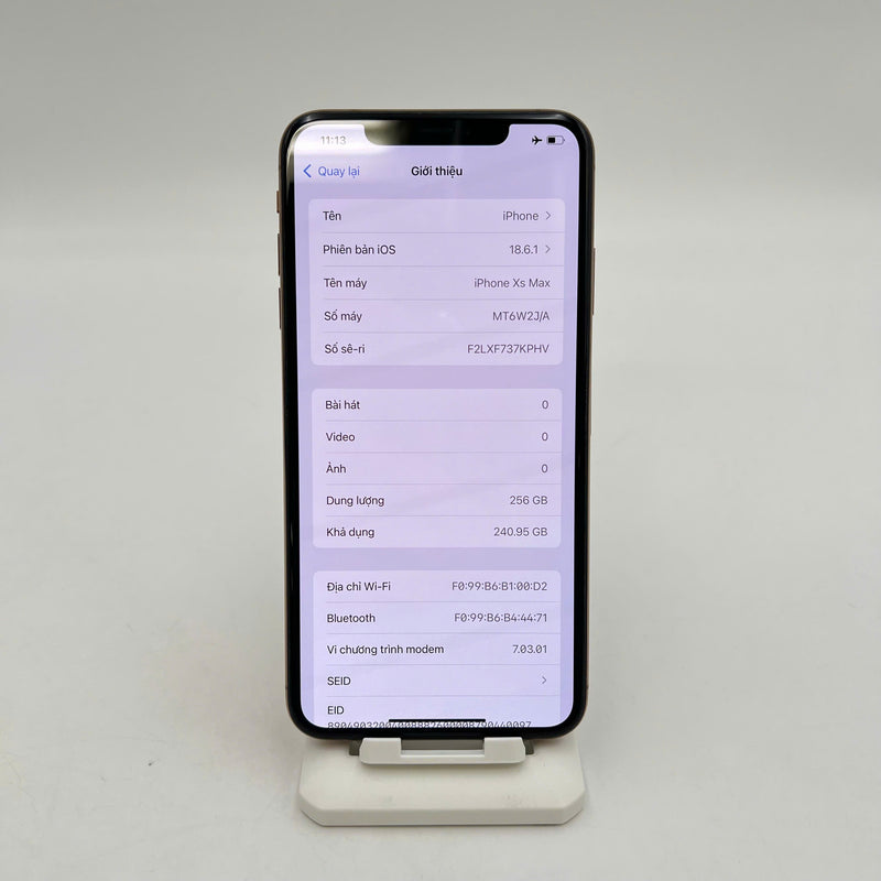 iPhone XS Max 256GB Vàng 98% pin 100% Máy đã trả hết tiền mạng dùng như Quốc tế Apple (Đã thay pin) - HH3704