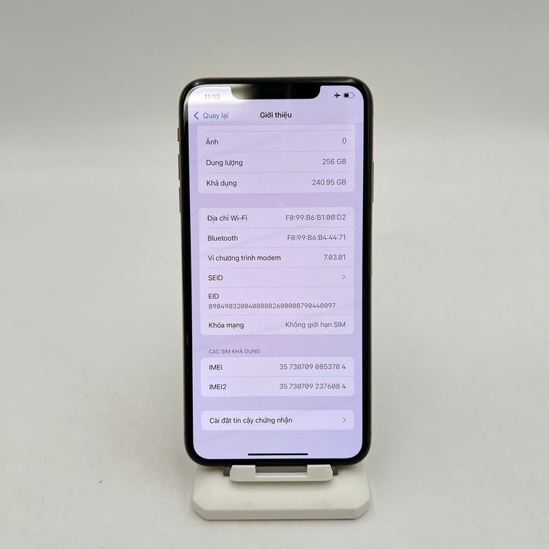 iPhone XS Max 256GB Vàng 98% pin 100% Máy đã trả hết tiền mạng dùng như Quốc tế Apple (Đã thay pin) - HH3704