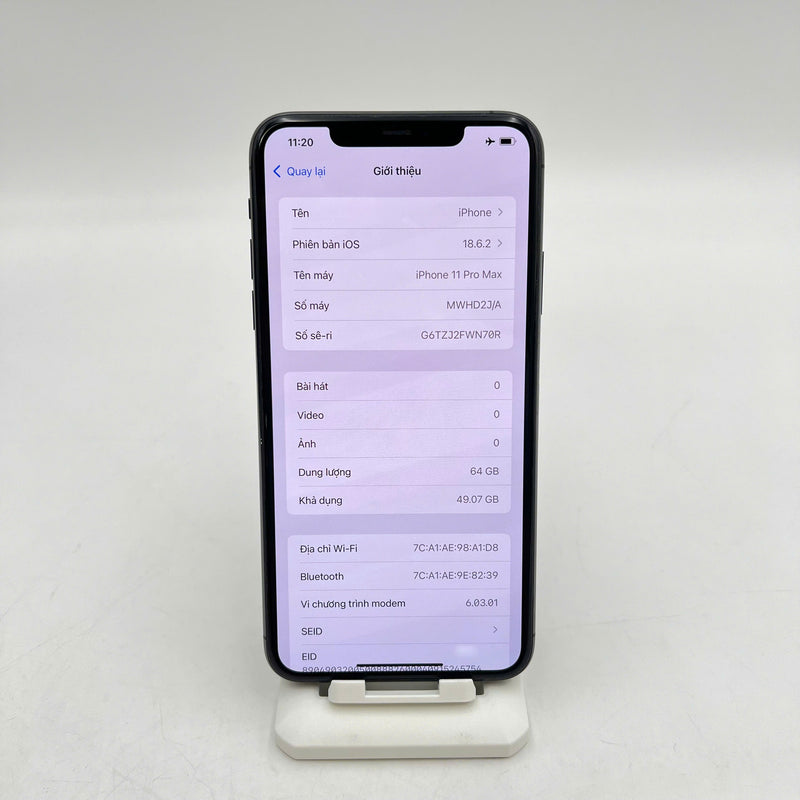 iPhone 11 Pro Max 64GB Đen 98% pin 100% Máy đã trả hết tiền mạng dùng như Quốc tế Apple (Đã thay pin) - HH3604
