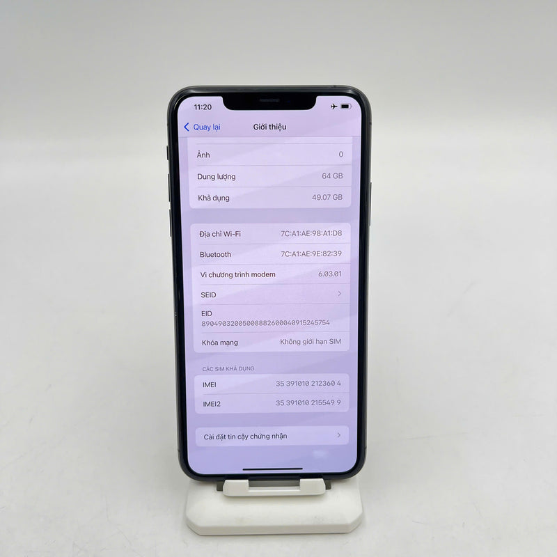 iPhone 11 Pro Max 64GB Đen 98% pin 100% Máy đã trả hết tiền mạng dùng như Quốc tế Apple (Đã thay pin) - HH3604