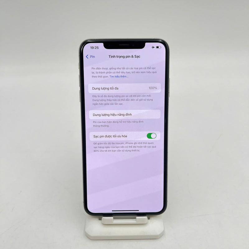 iPhone XS Max 256GB Bạc 98% pin 100% Máy đã trả hết tiền mạng dùng như Quốc tế Apple (đốm 1x,viền xước,ĐTP) - HH7015