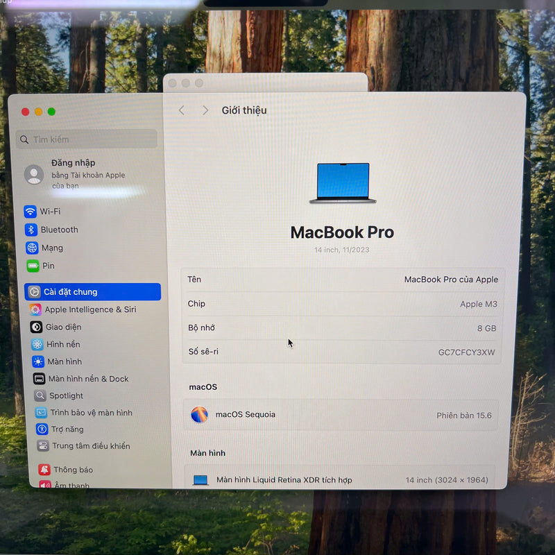 Macbook Pro 2023 14in Xám Apple M3/ RAM 8GB/ SSD 512GB 98% pin 88% (Sạc 47 lần) BPTA Likenew