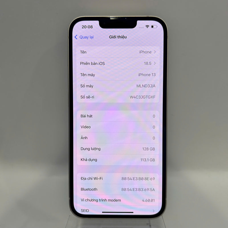 iPhone 13 128GB Trắng 98% pin 88%  Quốc tế từ AU (Không dùng sim AU) - HH6922
