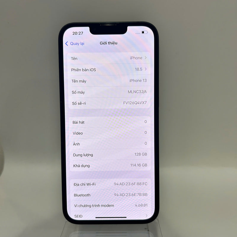 iPhone 13 128GB Đen 98% pin 88% Quốc tế từ DCM (Không dùng sim DCM) - HH8542