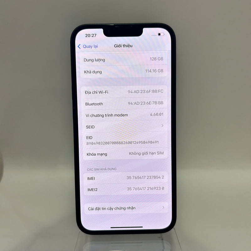 iPhone 13 128GB Đen 98% pin 88% Quốc tế từ DCM (Không dùng sim DCM) - HH8542