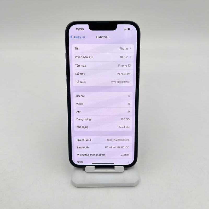 iPhone 13 128GB Đen 98% pin 100% Máy đã trả hết tiền mạng dùng như Quốc tế Apple (Đã thay pin, ám viền) - HH9265