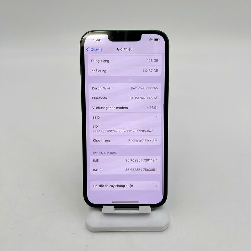 iPhone 13 128GB Xanh lá 98% pin 100% Máy đã trả hết tiền mạng dùng như Quốc tế Apple (Đã thay pin, xước viền, xước viền cam) - HH1404