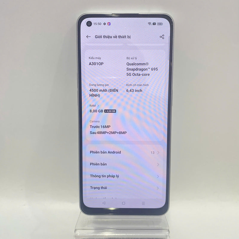 Oppo Reno 9A Trắng 8G/128GB 98% (Xước miếng dán màn hình)