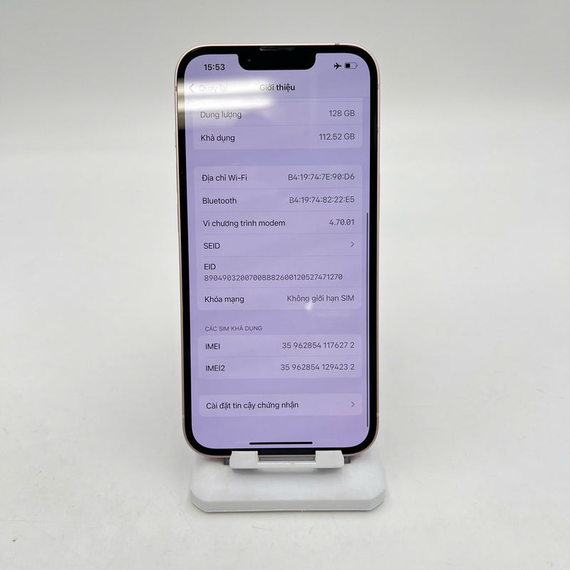 iPhone 13 128GB Hồng 98% pin 100% Quốc tế từ AU (Không dùng sim AU - Đã thay pin, sứt viền) - HH6272