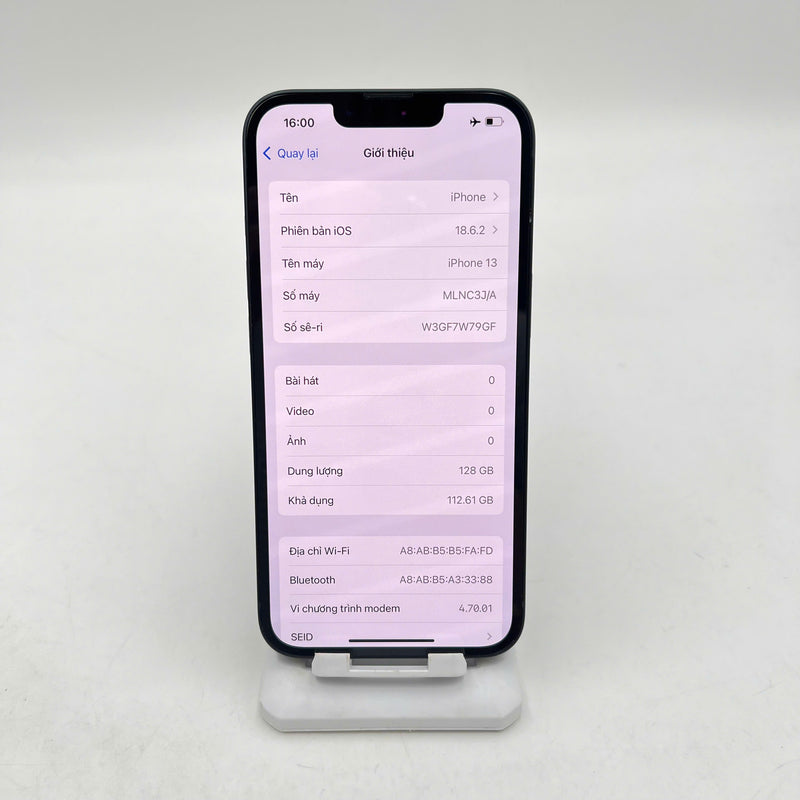 iPhone 13 128GB Đen 98% pin 100% Quốc tế từ SB (Không dùng sim SB - Đã thay pin, ám viền) - HH5110