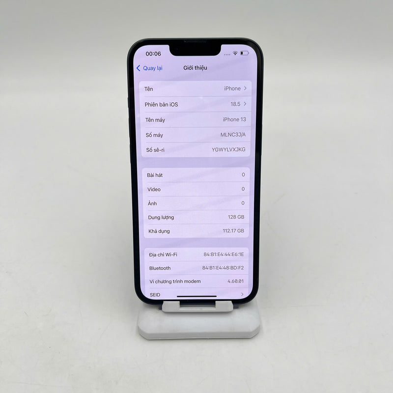 iPhone 13 128GB Đen 98% pin 86% Quốc tế từ SB (Không dùng sim SB) - HH8572