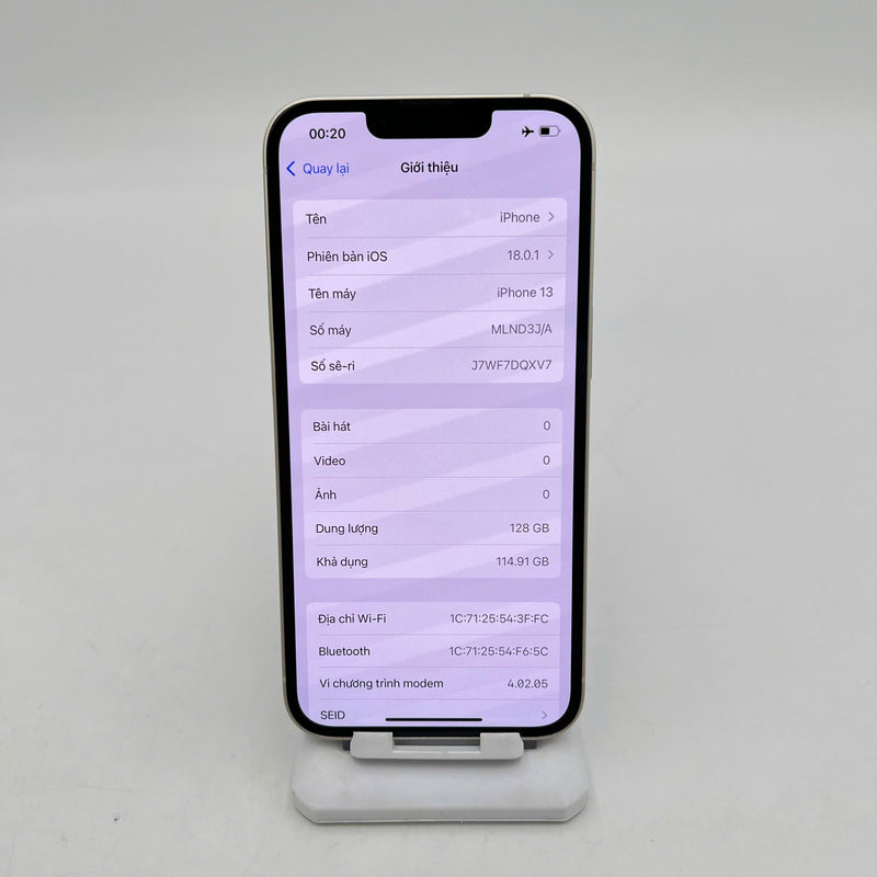 iPhone 13 128GB Trắng 98% pin 85% Quốc tế Apple - HH4555