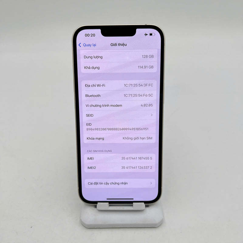 iPhone 13 128GB Trắng 98% pin 85% Quốc tế Apple - HH4555