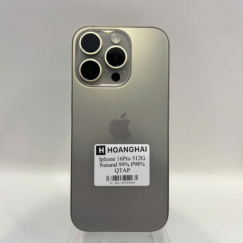 iPhone 16 Pro 512GB Tự Nhiên 99% pin 98% Quốc tế Apple - HH3304