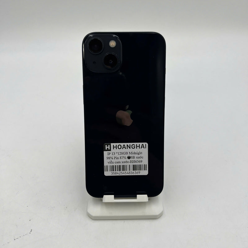 iPhone 13 128GB Đen 98% pin 87% Máy đã trả hết tiền mạng dùng như Quốc tế Apple (xước viền, viền cam xước) - HH6369