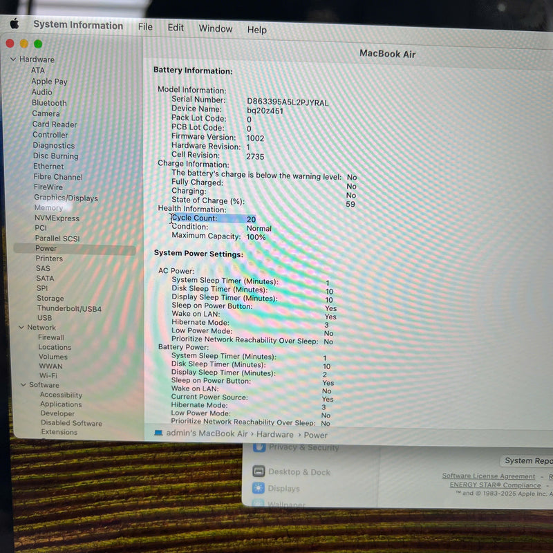 Macbook Air 2020 13.3in Xám Apple M1/ RAM 8GB/ SSD 256GB 98% pin 100% (Sạc 20 lần) BPTN Likenew