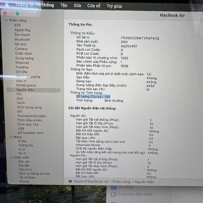 Macbook Air 2020 13.3in Xám Intel Core i7/ RAM 16GB/ SSD 512GB 98% sạc 150 lần BPTN