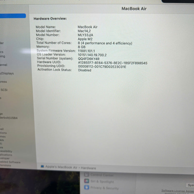 MacBook Air 2022 13.6in Đen Apple M2/ RAM 8GB/ SSD 256GB 98% Sạc 79 lần BPTN