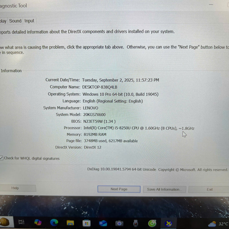 Lenovo Thinkpad X1 Carbon 14in i5-8250U/ RAM 8GB/ SSD 256GB BPTA Likenew